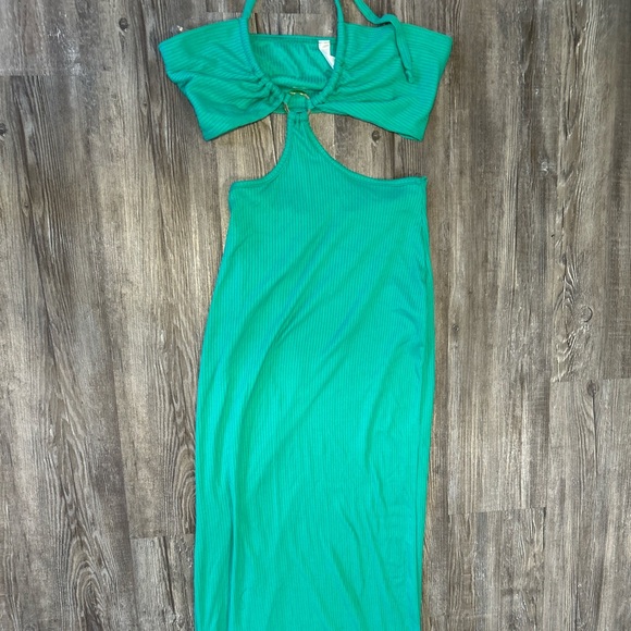 Chic Backless Teal Maxi Dress - Picture 2 of 3